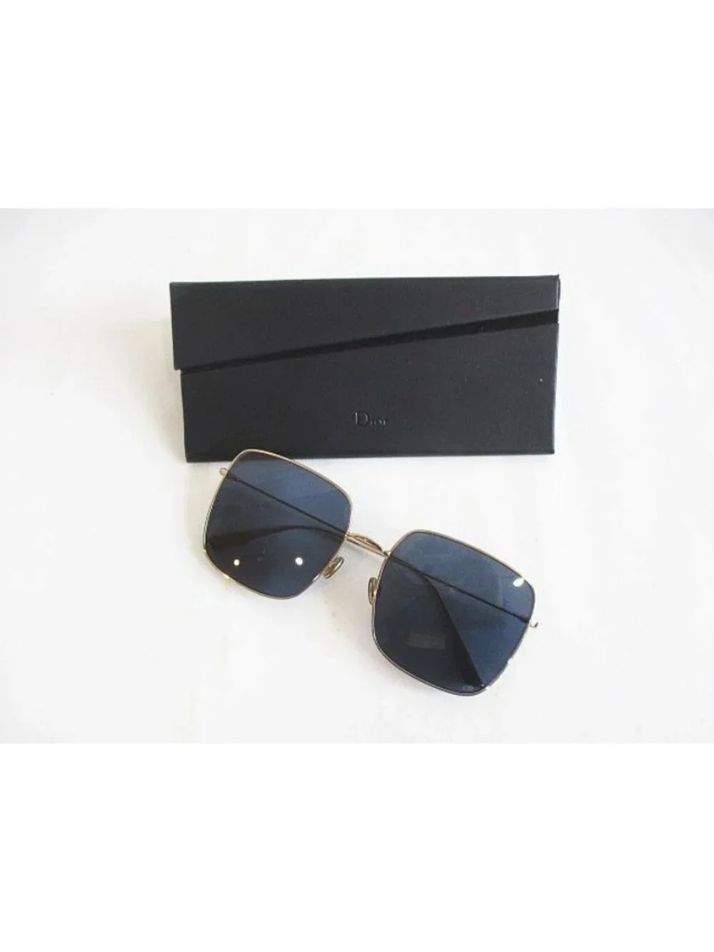 Dior Sunglasses Stellaire Metal Gold Navy Square Frame Eyewear